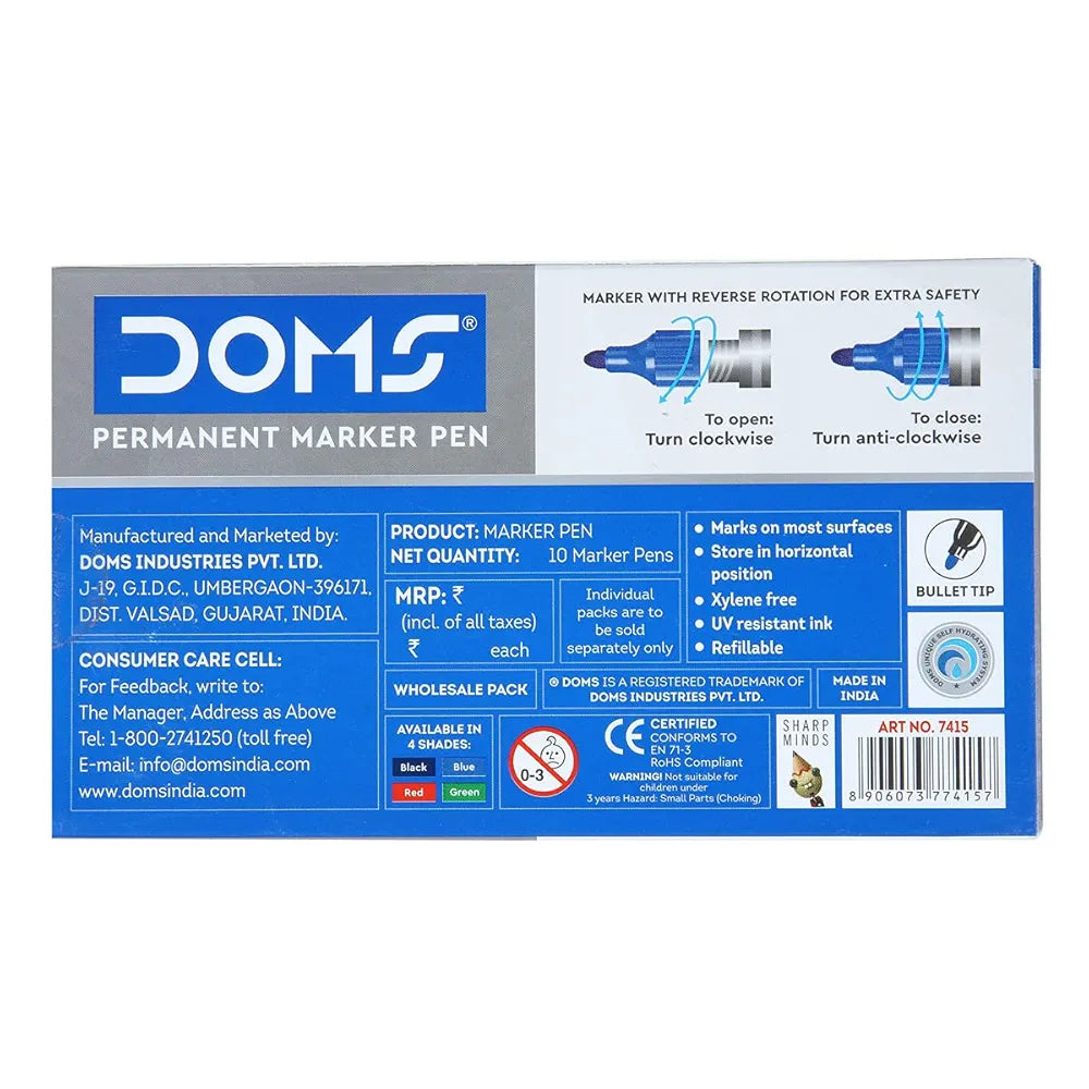 DOMS 7415- BLUE PERMANENT MARKER DOMS 7415- BLUE PERMANENT MARKER